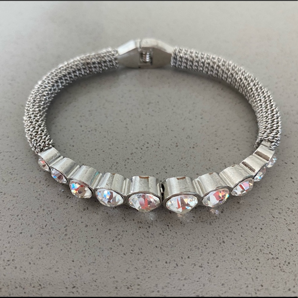 Silver rhinestone bracelet